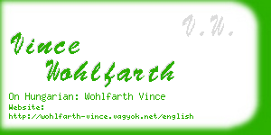 vince wohlfarth business card